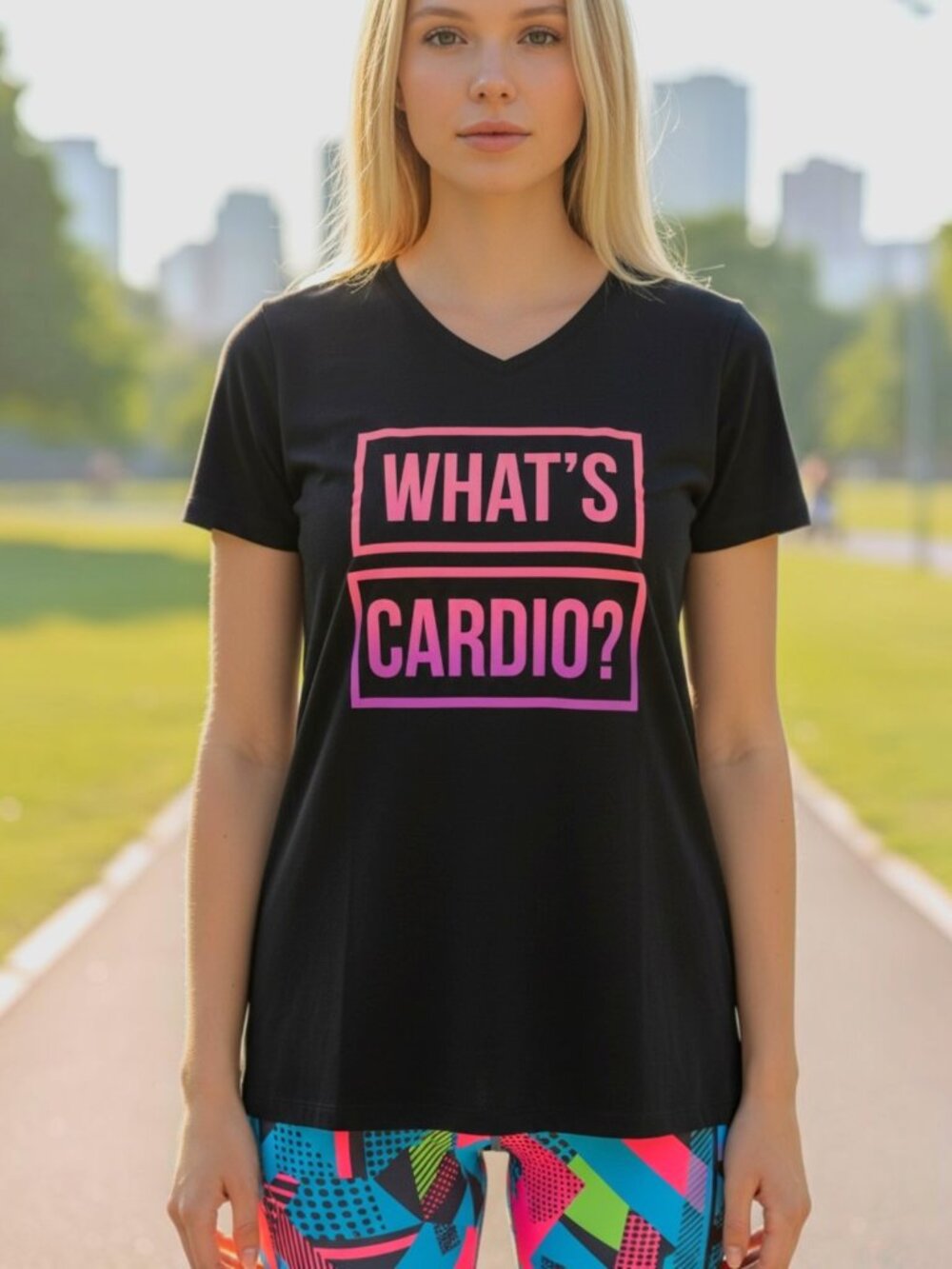 Athletic Works Black "What's Cardio?" Short Sleeve Workout Tee Size XXL EUC